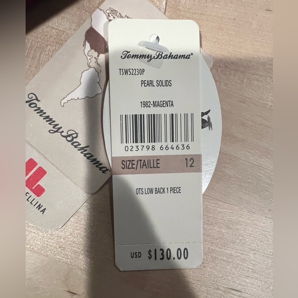 TOMMY BAHAMA PEARL SOLIDS WOMENS ONE PIECE. NWT HTF SIZE 12 - Picture 3 of 4